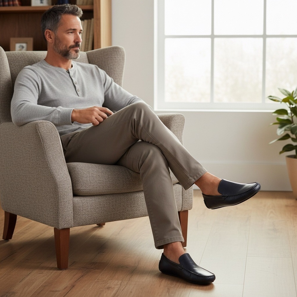 Ecco Moccasins Men's Black Leather Moc 2.0 Loafers Size-43EUR/10US NWOT